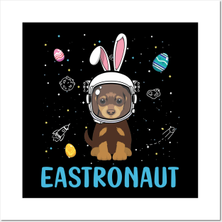 Eastronaut Dachshund Astronaut Easter Day Posters and Art